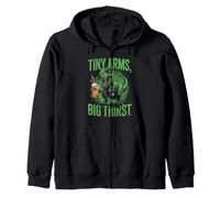 T-Rex Tiny Arms Big Thirst Funny Dinosaur Beer Joke Zip Hoodie