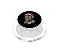 T-Rex Trex Dinosaur Dino Santa Hat Plaid Scarf Sunglasses PopSockets PopGrip for MagSafe
