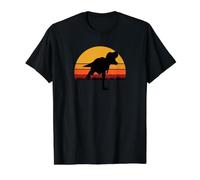 T-Rex Trex T Rex Tyrannosaurus Dinosaur Dino Sunset Retro Value Graphic T-Shirt, Men, Black, M