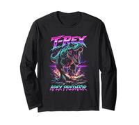 T-Rex Tyrannosaurus Dinosaur Synthwave Apex Predator Long Sleeve T-Shirt