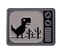 T-Rex Tyrannosaurus Dinosaur There is No Internet Connection Error Dino Run Browser Game TV Set Screen 1.2" Enamel Pin Badge