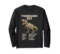 T-Rex Vintage Dinosaur Scientific Paleontology Facts Long Sleeve T-Shirt