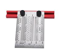 T RULE SCRIBING RULER STAINLESS STEEL PRECISION MEASURING TOOL WITH MARKING HOLES FOR CARPENTRY WOODWORKING AND DESIGN SILVER COLOR (3in)