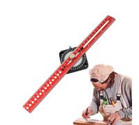 T-Ruler, Aluminium Alloy T-shaped Scriber, Circle Template Ruler for Woodwork, for Furniture Construction, Technical Drawing, Woodturning, Construction and