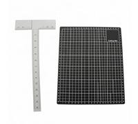 ＡＷＨＡＯ T Ruler Measuring Tool Engineering Portable Measurement Stainless Steel Drafting Foldable Cutting Mat Thick Gridded Cut Board Portable Gridded Sewing