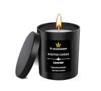 T-RUNHEMP Scented Candle, Hemp Oil Candle ，100% Natural Lavender Essential Oil Soy Candles for Home Scented ，Long Lasting Aromatherapy Candle Jar with Lid ，Gift for Women and Men