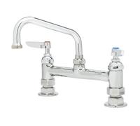 T&S Brass B-0222 Deck Mount Double Pantry Faucet with 8-Inch Centers, 6-Inch Swing Nozzle and Lever Handles