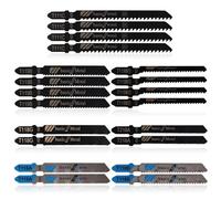 T-Shank Jigsaw Blade Set, 20pcs Reciprocating Saw Blades,Carbon Steel Saw Blade,Wood & Plastic Blade for Softwood Hardwood Plastic Cutting Compatible with All Jigsaw