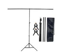 T-Shape Backdrop Stand Kit with Background Cloth Video Chroma Key Green Screen Frame for Photography Photo Studio Props for Product Portrait Shooting Photo(1.5x2M bracket)