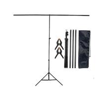 T-Shape Backdrop Stand Kit with Background Cloth Video Chroma Key Green Screen Frame for Photography Photo Studio Props for Product Portrait Shooting Photo(2x2.6M bracket)