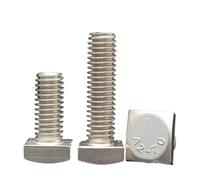 T-Shape Screw,1~5Pcs M4 M5 M6 M8 M10 M12 GB35 304 Stainless Steel Square Head Screws Bolts Length 8-100mm (Color : 8mm, Size : M10-1pcs)(35mm,M10 1pcs)