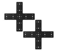T Shape Steel Flat Bracket, 2Pcs 14" x 10" Connecting Brackets, Heavy Duty Fixing Mending Plates, Joining Brace for Repairing Fixing Wood Furniture Truss Roofing Framing Pergolas Gazebos (X-Shaped)