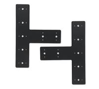 T Shape Steel Flat Bracket, 2Pcs 14" x 10" Connecting Brackets, Heavy Duty T Shape Flat Fixing Mending Plates, Joining Brace for Repairing Fixing Wood Furniture Truss Roofing Framing Pergolas Gazebos