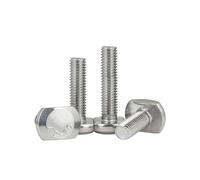 T-shaped bolt, 10pcs M6 8~55mm T-shaped Threaded Rod Clamping Cap Bolt GB37 304 Stainless Steel T-groove Screw(M6*20mm)