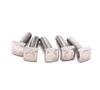 T-shaped bolt, 2 pcs M6 M8 Length 8-80mm 304 A2-70 Stainless steel square bolts(50mm,2pcs M6)