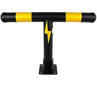 T-Shaped Car Parking Space Lock Bollard, Foldable Heavy Duty Steel Parking Barrier Manual Locking Safety Barrier Lane Interceptor with Screws