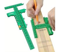 T Shaped Carpenter Layout Scriber with Fine Tuning, Precision Multi-function Marking Measuring Gauge, Metric & Inch Sliding Marking Gauge Woodworking