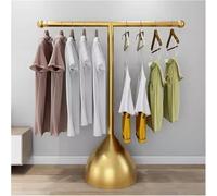 T-Shaped Clothing Display Rack, Freestanding Metal Pipe Clothing Racks, Clothes Rail, Garment Rack, Floor Standing Garment Rack For Hanging Boutiques And Bedroom(Size:100x150cm,Color:Gold)