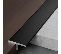 T-shaped Floor Strips, 3-pack Aluminum Alloy Threshold Strips, Floor Transition Strips, Tile Floor Divider Strip, Floor Decorative Strips, Suitable For Transitioning Gaps Between Flat Floors(Black,90*