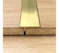 T Shaped Flooring Transition Strips, Heavy Duty Brass Edging Trim for Wooden Flooring, Seam Binder and Ramp Reducer