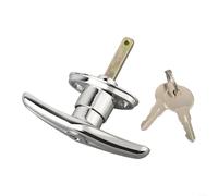 T-Shaped Handle Lock,Garage Door Lock T Handle Rear Fix Keyed Short Lever Door Lock Replacement for Differ for Caravan Garage Shed Campervan