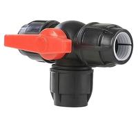 T-Shaped Three-Way Plastic Ball Valve - Durable PE Quick Connect Pipe Connector(Black,63mm)
