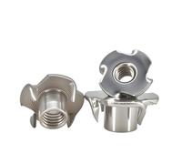 T-Shaped weld nuts 304 Stainless Steel Four-Claw T Nuts Blind Tee Prongs(M6x13,10pcs)