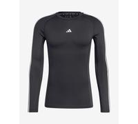 T-shirt adidas TECHFIT Compression 3 stripes long sleeve black pure - XXL