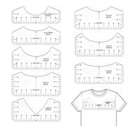 T Shirt Alignment Tool 8 Pack Transparent PVC Ruler Guide Set for HTV Vinyl Printing Sewing Adults Youth Kids
