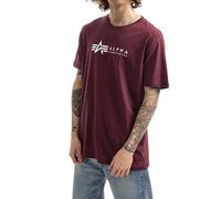 Alpha Industries Alpha Label T-Shirt 2 Pack for Men Size M - olive/burgundy