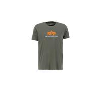 Alpha Industries Basic T Rubber T-Shirt for Men, Dark Olive, S