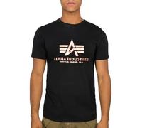 Alpha Industries Basic Foil Print T-Shirt, black-gold, size S