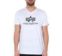 Alpha Industries Basic Big Logo V-Neck T-Shirt for Men Size 3XL - white