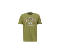 Alpha Industries College Camo T-Shirt for Men Size S - moss green