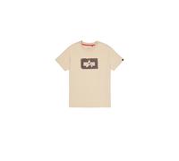 Alpha Industries Washed Out Logo T-Shirt for Men Size L - organic beige