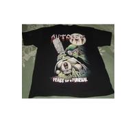 T Shirt Autopsy Band Feast for A Funeral Mens Deconstructivist Retro Band Print Black Pure Cotton 230g