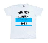 T-shirt Big Fish Bass Bleu Blanc L