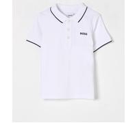 BOSS Baby Boys Short Sleeve Logo Polo Shirt, White, Size 2 Years White