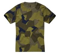 Brandit T-Shirt Cotton Top Multicolored Swedish Camo M90 Casual Tactical for Men Size 3XL