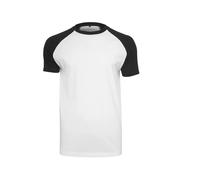 Build Your Brand Men's Raglan Contrast Tee T-Shirt, White/Black, XX-Large