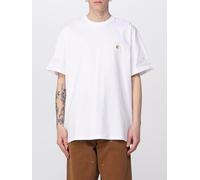 Carhartt Mens T-Shirt WIP Chase Logo Branded Jersey Cotton Tee in White / Gold