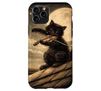 T Shirt Cat Playing Violin Under the Moonlight Vintage lover Case for iPhone 11 Pro