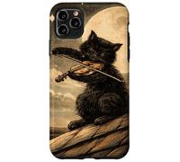 T Shirt Cat Playing Violin Under the Moonlight Vintage lover Case for iPhone 11 Pro Max