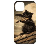 T Shirt Cat Playing Violin Under the Moonlight Vintage lover Case for iPhone 13