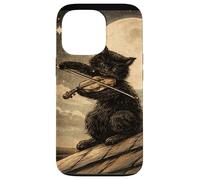 T Shirt Cat Playing Violin Under the Moonlight Vintage lover Case for iPhone 13 Pro