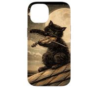 T Shirt Cat Playing Violin Under the Moonlight Vintage lover Case for iPhone 14