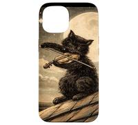 T Shirt Cat Playing Violin Under the Moonlight Vintage lover Case for iPhone 15