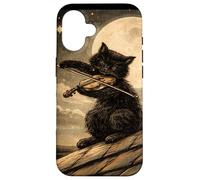 T Shirt Cat Playing Violin Under the Moonlight Vintage lover Case for iPhone 16