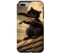T Shirt Cat Playing Violin Under the Moonlight Vintage lover Case for iPhone 7 Plus/8 Plus
