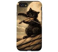 T Shirt Cat Playing Violin Under the Moonlight Vintage lover Case for iPhone SE (2020) / 7/8